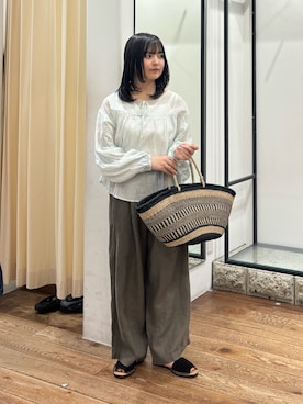 「URBAN RESEARCH DOORS（アーバンリサーチドアーズ）のPENELOPE　メノルカサンダル（サンダル、ブラック系）」を使った、chihiroさん（レディース・153cm）の春コーディネート
