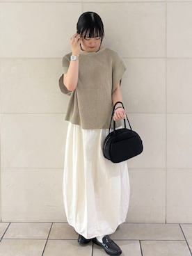 「リネン素材」｜chihiroさん（レディース・153cm）の夏コーディネート