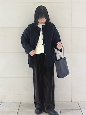 「冬の注目アウター」｜「アイテム（その他アウター）」を使った、chihiroさん（レディース・153cm）の秋コーディネート