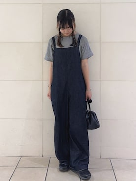 「かぐれ（カグレ）のアイテム（サロペット/オーバーオール）」を使った、chihiroさん（レディース・153cm）の夏コーディネート