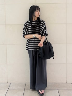 「リネン素材」｜chihiroさん（レディース・153cm）の夏コーディネート