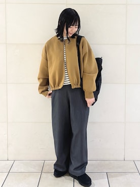「アイテム（バックパック/リュック）」を使った、chihiroさん（レディース・153cm）の秋コーディネート