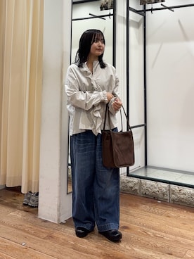 「かぐれ（カグレ）のアイテム（デニムパンツ）」を使った、chihiroさん（レディース・153cm）の秋コーディネート