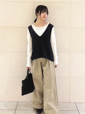 「POMTATA（ポンタタ）のPOMTATA　OTIS envan tote S（ハンドバッグ）」を使った、chihiroさん（レディース・153cm）の秋コーディネート