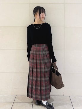 「ORCIVAL（オーシバル）のORCIVAL　TOTE BAG SMALL（トートバッグ）」を使った、chihiroさん（レディース・153cm）の秋コーディネート