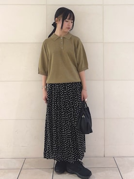 「アイテム（ポロシャツ）」を使った、chihiroさん（レディース・153cm）の夏コーディネート