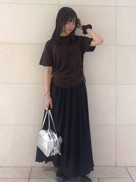 「アイテム（ボストンバッグ）」を使った、chihiroさん（レディース・153cm）の夏コーディネート