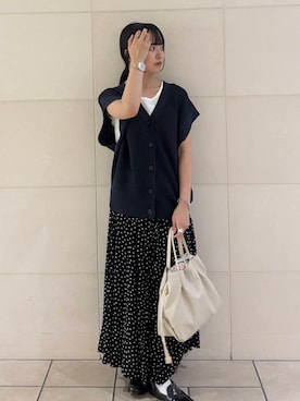 「リネン素材」｜chihiroさん（レディース・153cm）の夏コーディネート