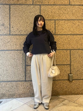 「新作」｜「アイテム（スウェット）」を使った、chihiroさん（レディース・153cm）の冬コーディネート