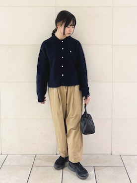 「アイテム（カーディガン/ボレロ）」を使った、chihiroさん（レディース・153cm）の秋コーディネート