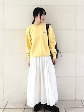 「アイテム（バックパック/リュック）」を使った、chihiroさん（レディース・153cm）の秋コーディネート