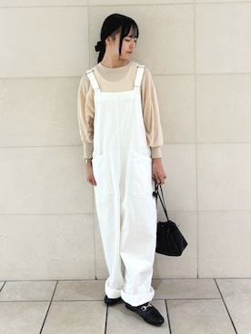 「かぐれ（カグレ）のアイテム（サロペット/オーバーオール）」を使った、chihiroさん（レディース・153cm）の夏コーディネート