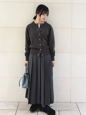 「アイテム（カーディガン/ボレロ）」を使った、chihiroさん（レディース・153cm）の秋コーディネート
