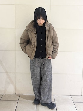 「おでかけコーデ」｜「アイテム（ダウンジャケット/コート）」を使った、chihiroさん（レディース・153cm）の冬コーディネート