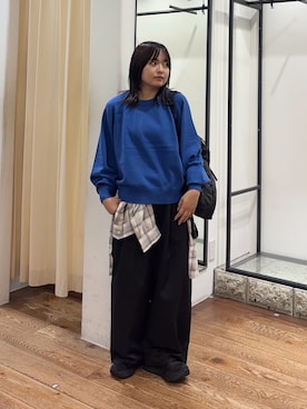 「FORK&SPOON（フォークアンドスプーン）のFORK&SPOON　ネルチェックシャツ（シャツ/ブラウス、ホワイト系）」を使った、chihiroさん（レディース・153cm）の秋コーディネート