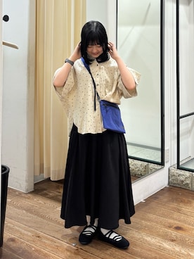 「PUMA（プーマ）の『別注』PUMA×DOORS　SPEEDCAT BALLET（スニーカー、ブラック系）」を使った、chihiroさん（レディース・153cm）の春コーディネート