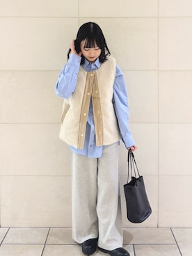 「アイテム（ベスト）」を使った、chihiroさん（レディース・153cm）の秋コーディネート