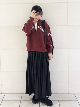 「アイテム（バックパック/リュック）」を使った、chihiroさん（レディース・153cm）の秋コーディネート