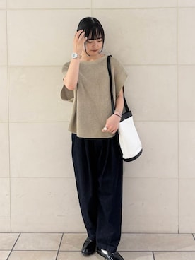 「リネン素材」｜chihiroさん（レディース・153cm）の夏コーディネート