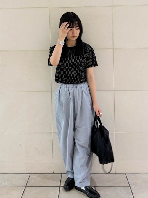 セール】mizuiro ind mesh dot crew-neck T-shirts（Tシャツ