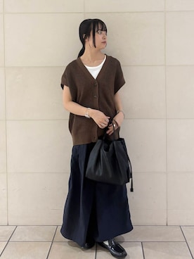 「リネン素材」｜chihiroさん（レディース・153cm）の夏コーディネート