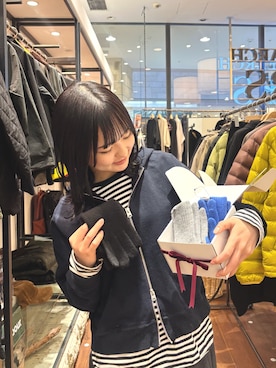 「アイテム（手袋）」を使った、chihiroさん（レディース・153cm）の冬コーディネート