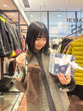 「アイテム（手袋）」を使った、chihiroさん（レディース・153cm）の冬コーディネート