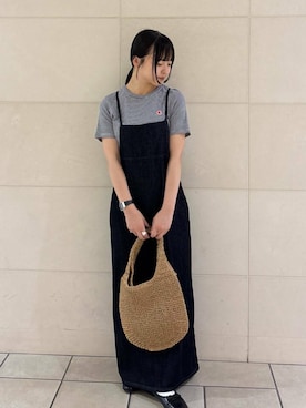 「PETIT BATEAU（プチバトー）のアイテム」を使った、堂領千尋さん（レディース・153cm）の夏コーディネート