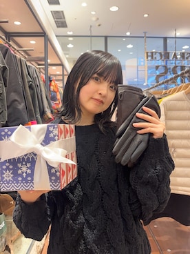 「アイテム（手袋）」を使った、chihiroさん（レディース・153cm）の冬コーディネート