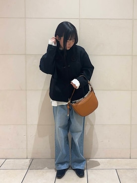 「newarrival」｜「アイテム（ノーカラージャケット）」を使った、chihiroさん（レディース・153cm）の冬コーディネート