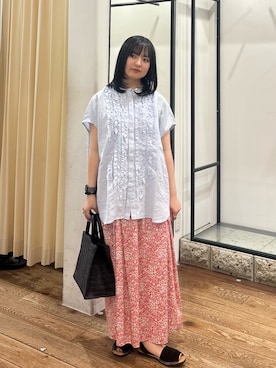 「URBAN RESEARCH DOORS（アーバンリサーチドアーズ）のソフトハンドルカゴバッグ（ハンドバッグ、ブラック系）」を使った、chihiroさん（レディース・153cm）の春コーディネート