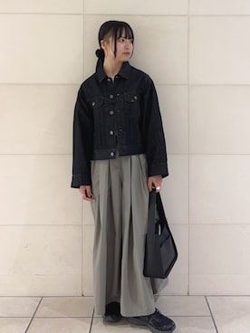 「アイテム（デニムジャケット）」を使った、chihiroさん（レディース・153cm）の夏コーディネート