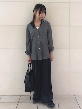 「URBAN RESEARCH DOORS（アーバンリサーチドアーズ）のシアーデニムシャツ（シャツ/ブラウス）」を使った、chihiroさん（レディース・153cm）の夏コーディネート