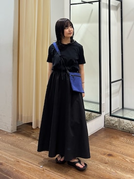 「URBAN RESEARCH DOORS（アーバンリサーチドアーズ）のTHE NORTH FACE　RAFTER SHOULDER POUCH MSP（ショルダーバッグ、ブルー系）」を使った、chihiroさん（レディース・153cm）の夏コーディネート