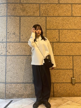 「アイテム（ピーコート）」を使った、chihiroさん（レディース・153cm）の冬コーディネート