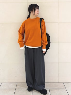 「アイテム（バックパック/リュック）」を使った、chihiroさん（レディース・153cm）の秋コーディネート