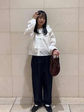 「新作」｜「アイテム（バレエシューズ）」を使った、chihiroさん（レディース・153cm）の春コーディネート