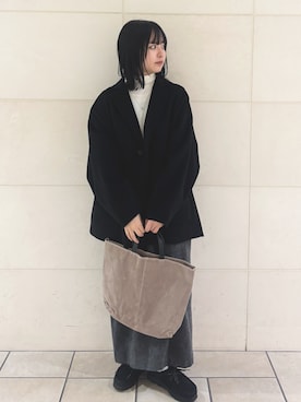 「かぐれ（カグレ）のウールハイゲージタートルネック（ニット/セーター）」を使った、chihiroさん（レディース・153cm）の冬コーディネート