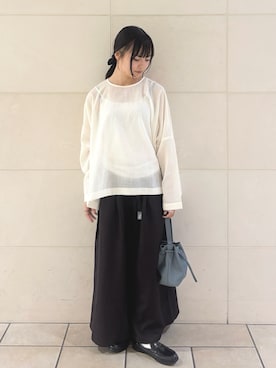 「アイテム（レインシューズ）」を使った、chihiroさん（レディース・153cm）の秋コーディネート