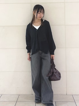 「黒」｜「アイテム（ハンドバッグ）」を使った、chihiroさん（レディース・153cm）の夏コーディネート