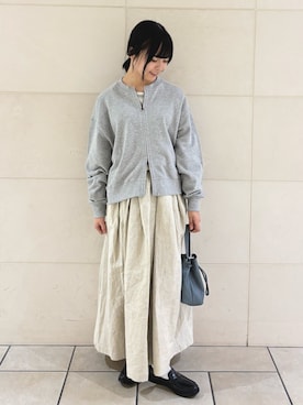 「アイテム（カーディガン/ボレロ）」を使った、chihiroさん（レディース・153cm）の秋コーディネート