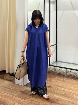 「URBAN RESEARCH DOORS（アーバンリサーチドアーズ）の『接触冷感/吸水速乾』ドットドライタッチリラックスパンツ（その他パンツ、ブラック系）」を使った、chihiroさん（レディース・153cm）の夏コーディネート
