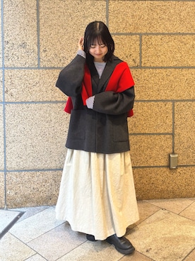 「かぐれ（カグレ）のアイテム（スカート）」を使った、chihiroさん（レディース・153cm）の秋コーディネート