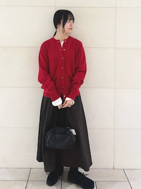 「アイテム（ボストンバッグ）」を使った、chihiroさん（レディース・153cm）の秋コーディネート