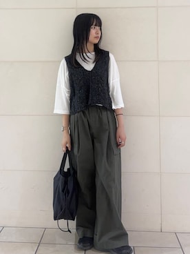 「かぐれ（カグレ）のユーティリティーイージーパンツ（その他パンツ）」を使った、chihiroさん（レディース・153cm）の夏コーディネート