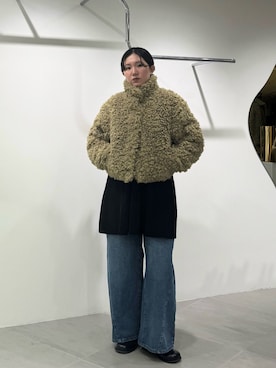 「スリッポン」｜「アイテム（ジャケット/アウター）」を使った、のぶさん（レディース・163cm）の冬コーディネート