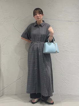 「スラックス」｜「アイテム（ワンピース/ドレス）」を使った、のぶさん（レディース・163cm）の夏コーディネート