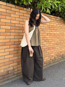 「KBF（ケイビーエフ）のアイテム（バッグ）」を使った、のぶさん（レディース・163cm）の夏コーディネート