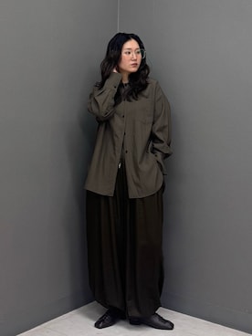 「KBF（ケイビーエフ）のレースアップシューズ（その他シューズ、ブラウン系）」を使った、のぶさん（レディース・163cm）の春コーディネート