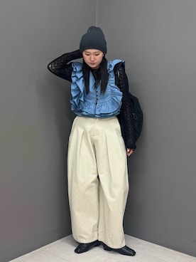 「KBF（ケイビーエフ）のアイテム（シューズ）」を使った、のぶさん（レディース・163cm）の春コーディネート